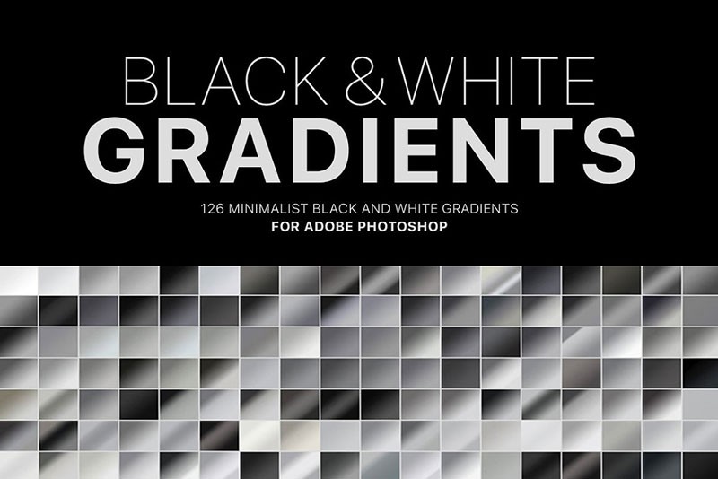 126个极简黑白PS渐变预设，grd格式 插件预设 sucaiwan.com