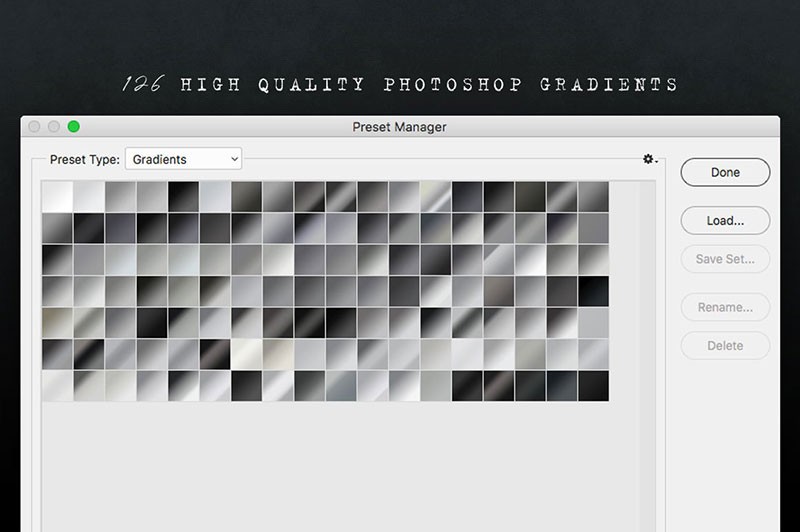 126个极简黑白PS渐变预设，grd格式 插件预设 sucaiwan.com