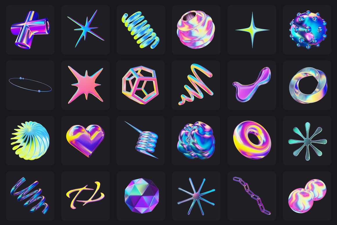 千禧2K风格全息霓虹渐变霓虹3D立体艺术图形PNG免抠设计素材 Y2K 3D Aesthetic Shapes Collection . 第9张-素材湾丨精选海外优质设计素材资源 千禧2K风格全息霓虹渐变霓虹3D立体艺术图形PNG免抠设计素材 Y2K 3D Aesthetic Shapes Collection . sucaiwan.com