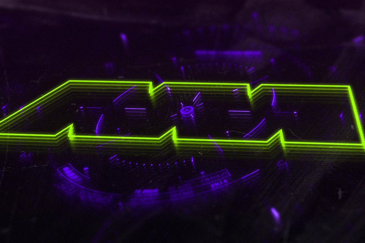 赛博朋克未来科技感HUD超现实纹理发光景深模糊显示效果PSD样机模板 样机素材 sucaiwan.com