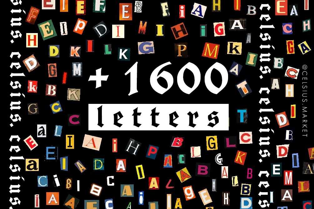 1600个复古剪纸英文字母符号剪报拼贴画psd分层素材 图片素材 sucaiwan.com