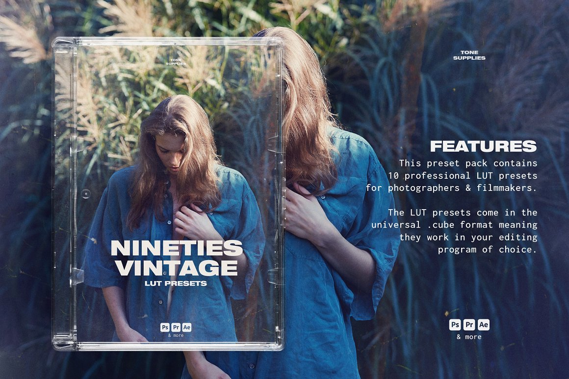 TONE SUPPLIES 90年代复古电影质感人像拍摄LUT调色预设 插件预设 sucaiwan.com
