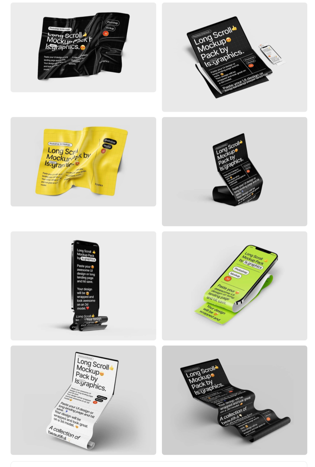 褶皱扭曲高分辨率长滚卷轴手机Ipad设备PSD样机 样机素材 sucaiwan.com