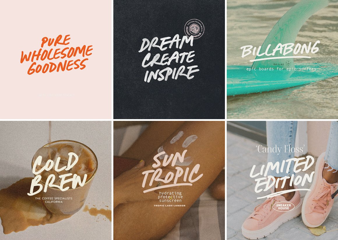 英文字体:复古夏季趣味logo海报画册排版手写字体 设计素材 第2张-素材湾丨精选海外优质设计素材资源 英文字体:复古夏季趣味logo海报画册排版手写字体 设计素材 sucaiwan.com