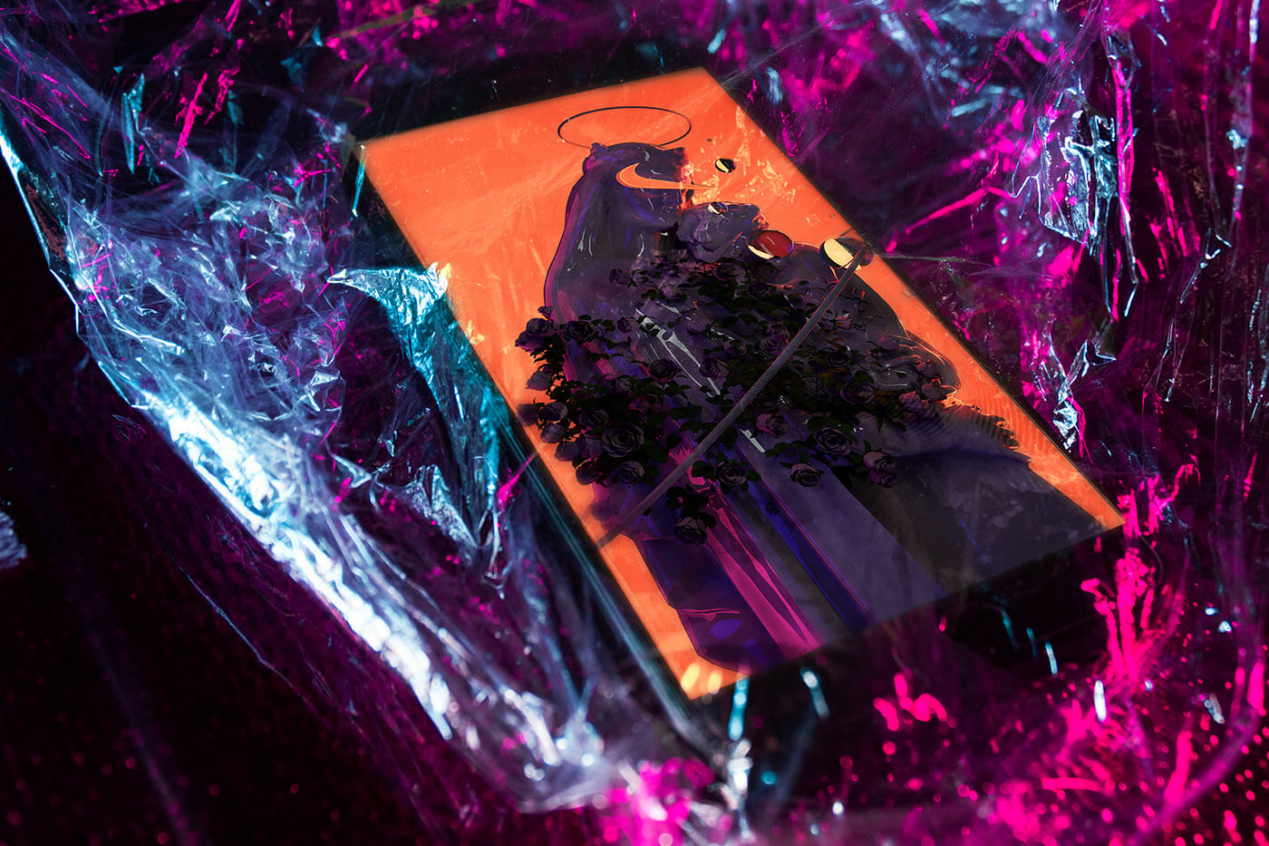 新潮全息塑料锡箔纸泡沫反光材质素材包+PSD样机 样机素材 sucaiwan.com