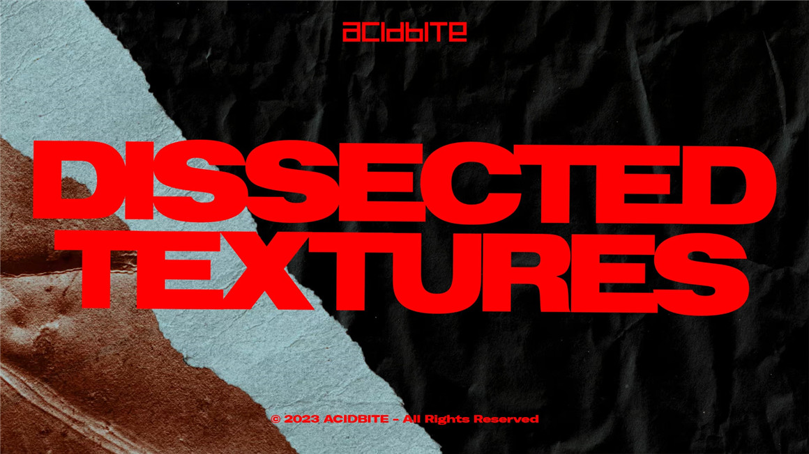 Acidbite DISSECTED TEXTURES 做旧粗糙垃圾美学纸张金属划痕材料混合叠加纹理视频素材 影视音频 sucaiwan.com