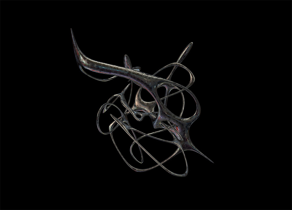 新潮酸性抽象异型科幻金属3D有机铬形状PNG素材 图片素材 sucaiwan.com