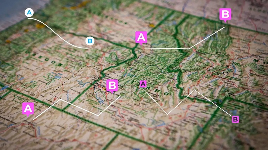 达芬奇预设：12个地图主题连接点标注样式效果 . sucaiwan.com