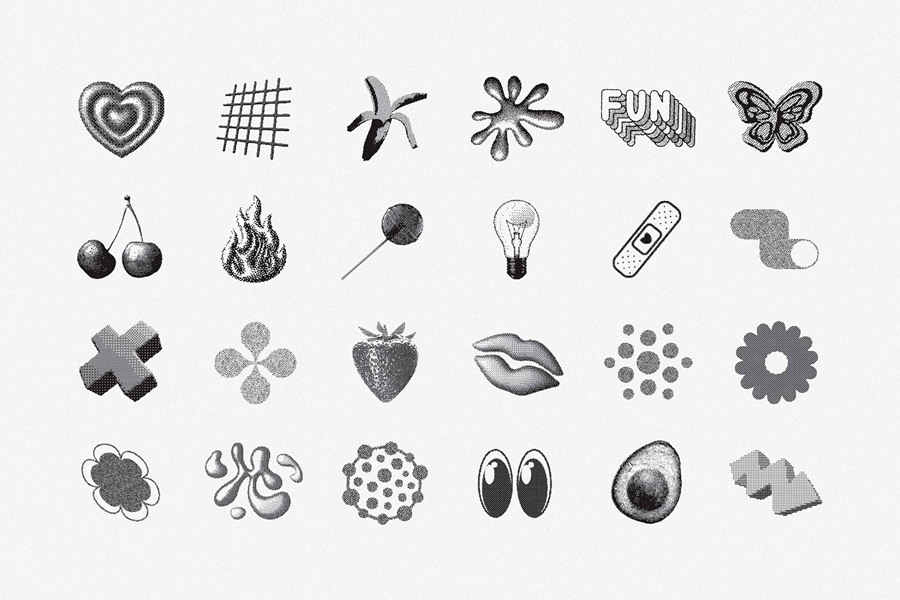 144款复古潮流艺术科幻半调抽象VHS低保真怀旧元素AI矢量设计素材 144 Dithering Bitmap Vector Shapes . 第13张-素材湾丨精选海外优质设计素材资源 144款复古潮流艺术科幻半调抽象VHS低保真怀旧元素AI矢量设计素材 144 Dithering Bitmap Vector Shapes . sucaiwan.com