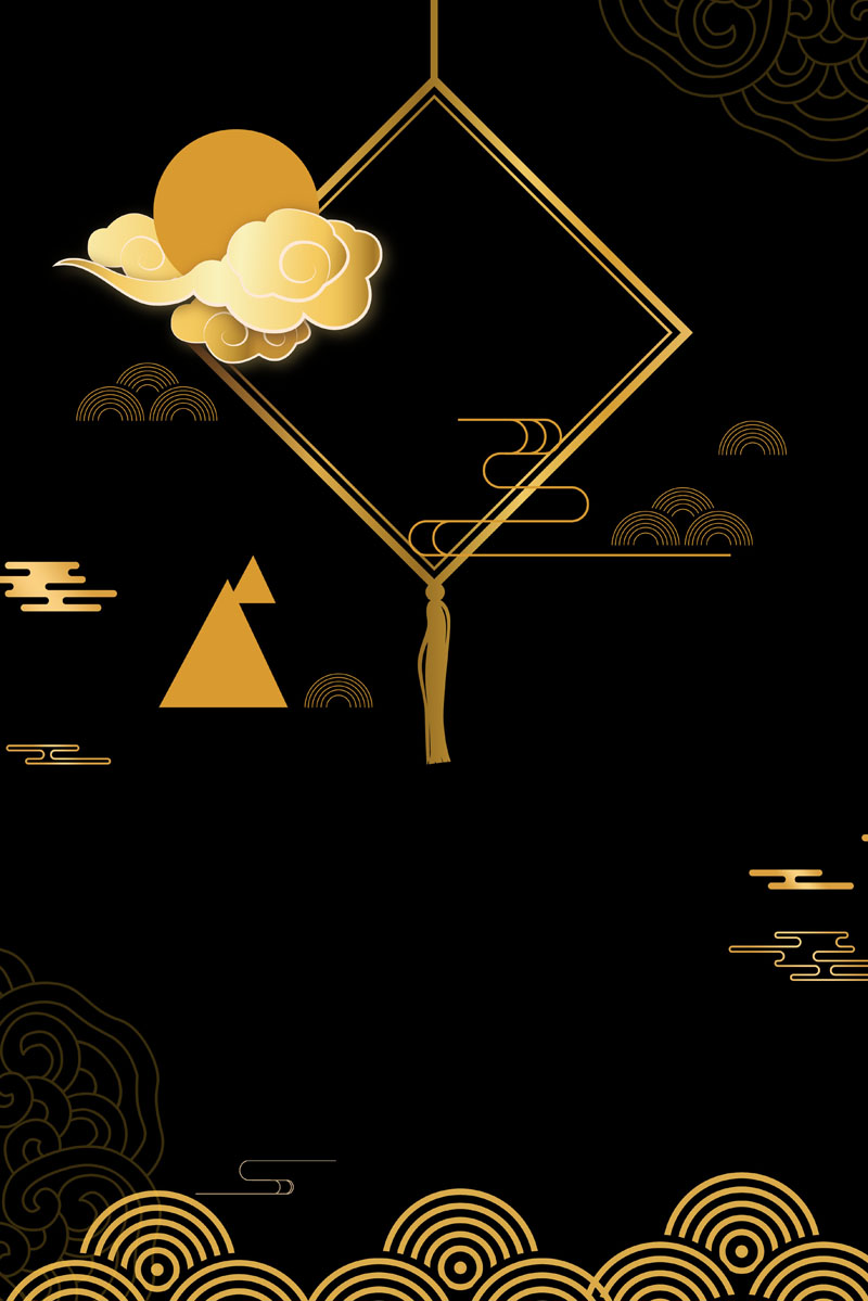 14款中国风烫金黑金风格中秋节背景PSD模板 设计素材 sucaiwan.com