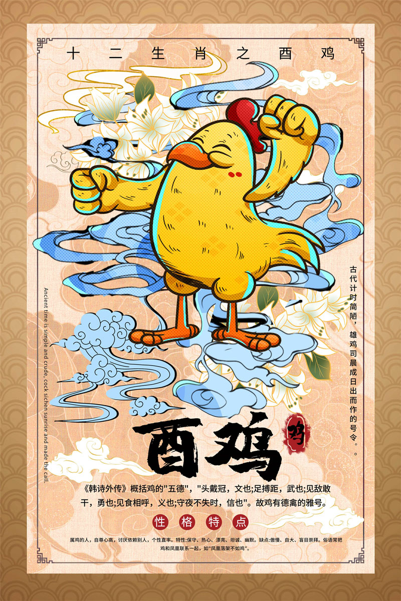 国潮风十二生肖宣传海报PSD模板 设计素材 sucaiwan.com