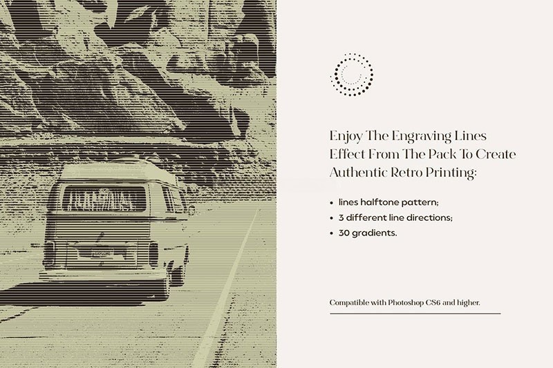Photoshop雕刻半色调线条PSD模板 插件预设 sucaiwan.com