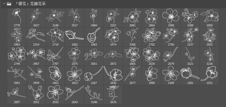 50款樱花桃花花瓣PS笔刷和Procreate笔刷 笔刷资源 sucaiwan.com