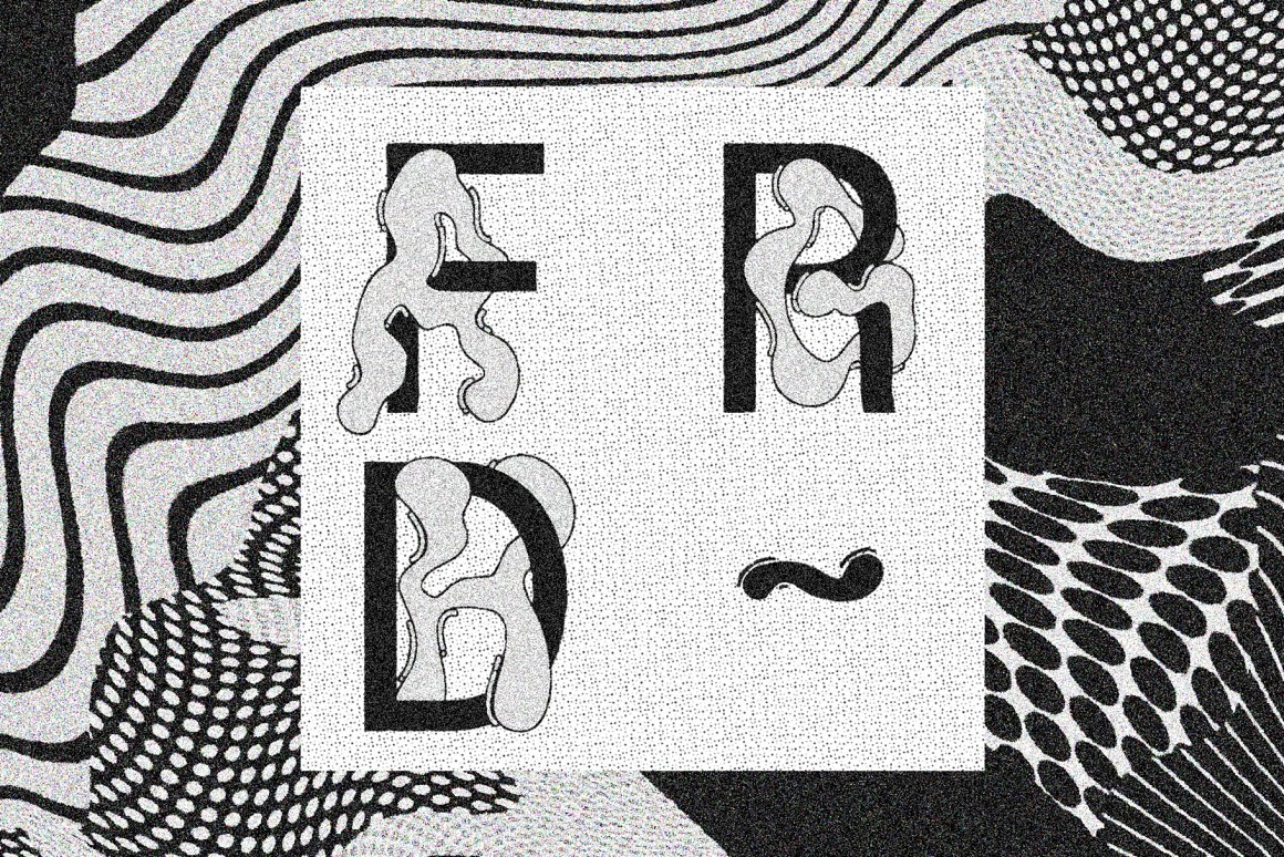 英文字体：复古手绘时髦扭曲Y2K美学时尚海报传单印刷品字体包 Psymorph - Trippy Display Font 设计素材 sucaiwan.com