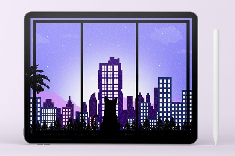 112个城市景观剪影轮廓Procreate笔刷 , sucaiwan.com