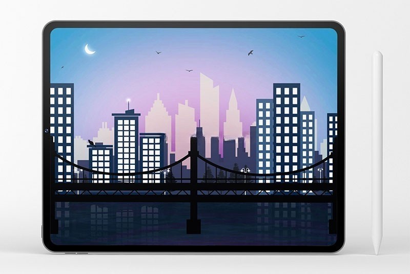 112个城市景观剪影轮廓Procreate笔刷 , sucaiwan.com