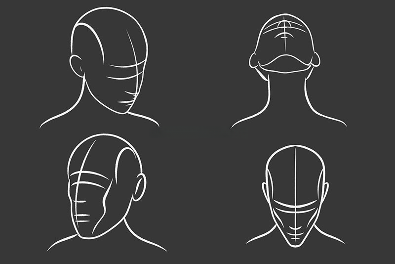 74个男女头部画法线稿Procreate笔刷 , sucaiwan.com