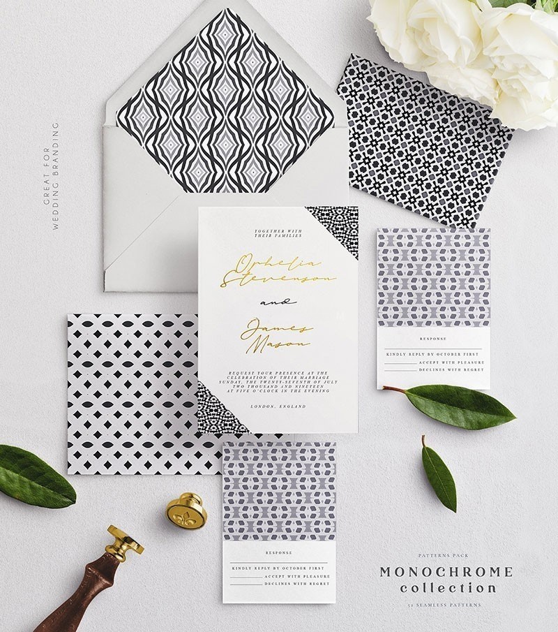 52张单色无缝图案图片素材JPG , sucaiwan.com