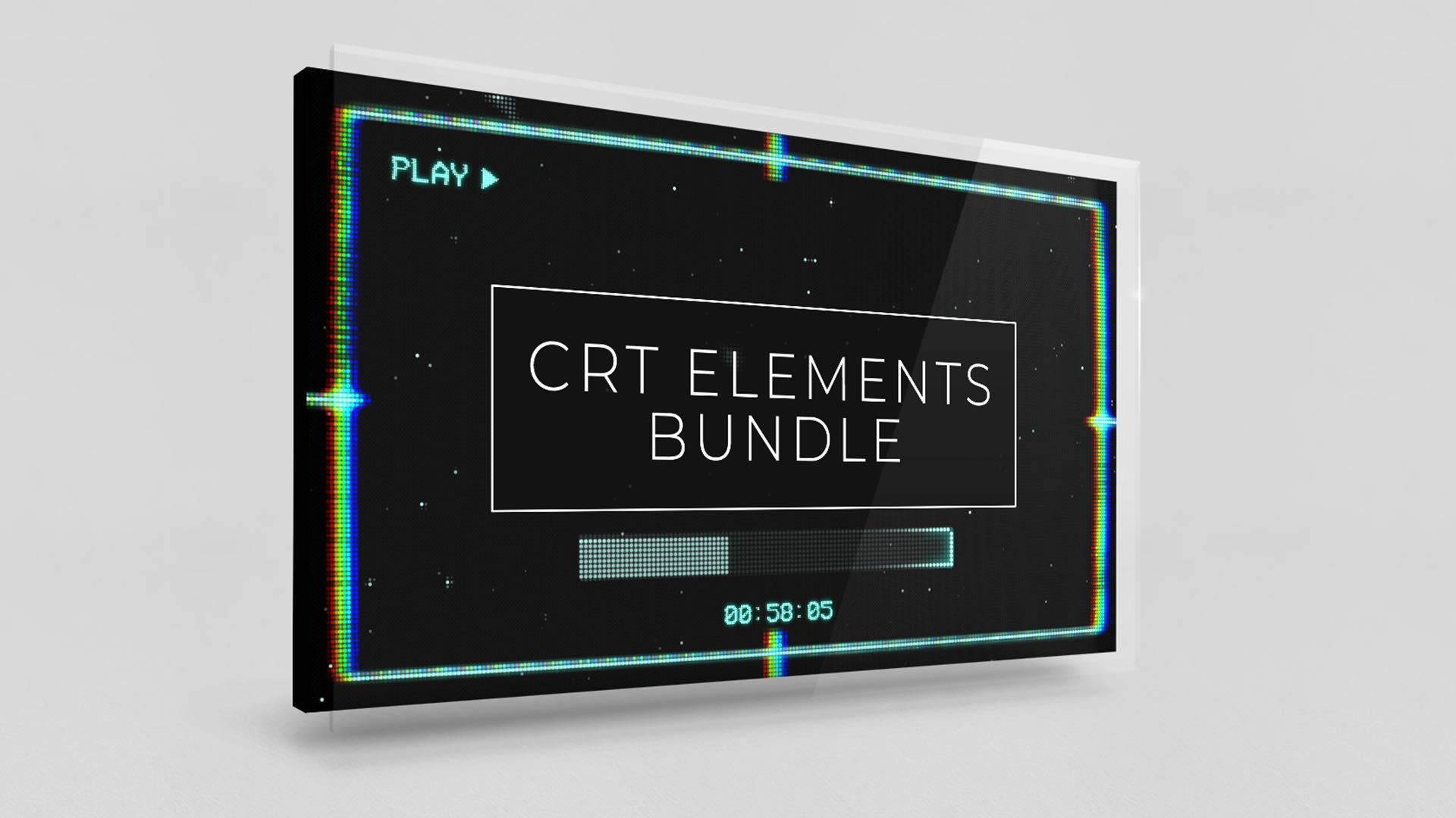 复古原始CRT加载电视声波信号损坏元素故障背景视频素材 影视音频 sucaiwan.com