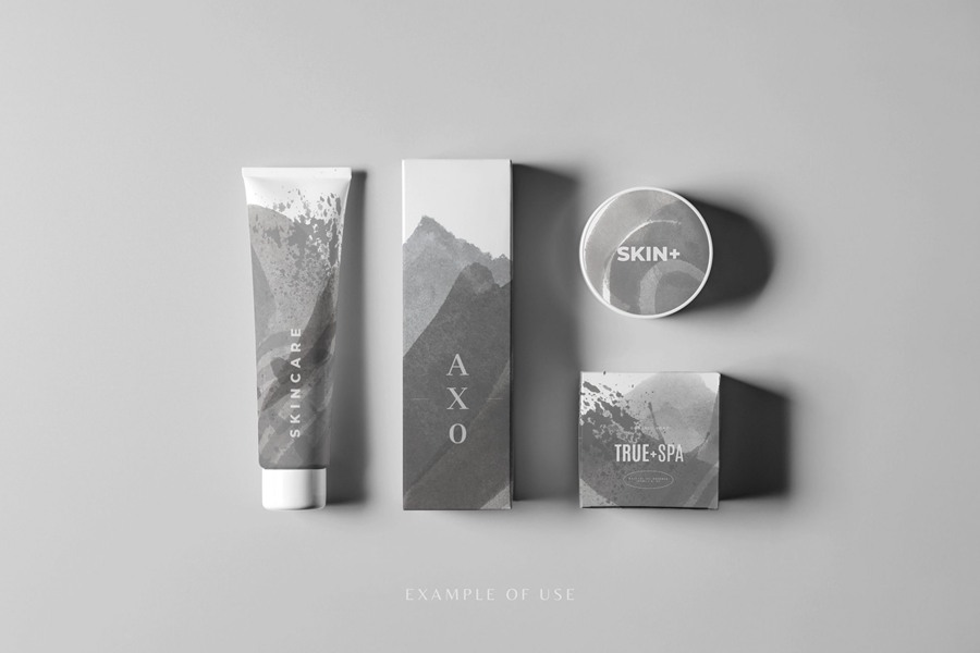 黑白手绘水彩油漆飞溅形状PNG素材合集 图片素材 sucaiwan.com