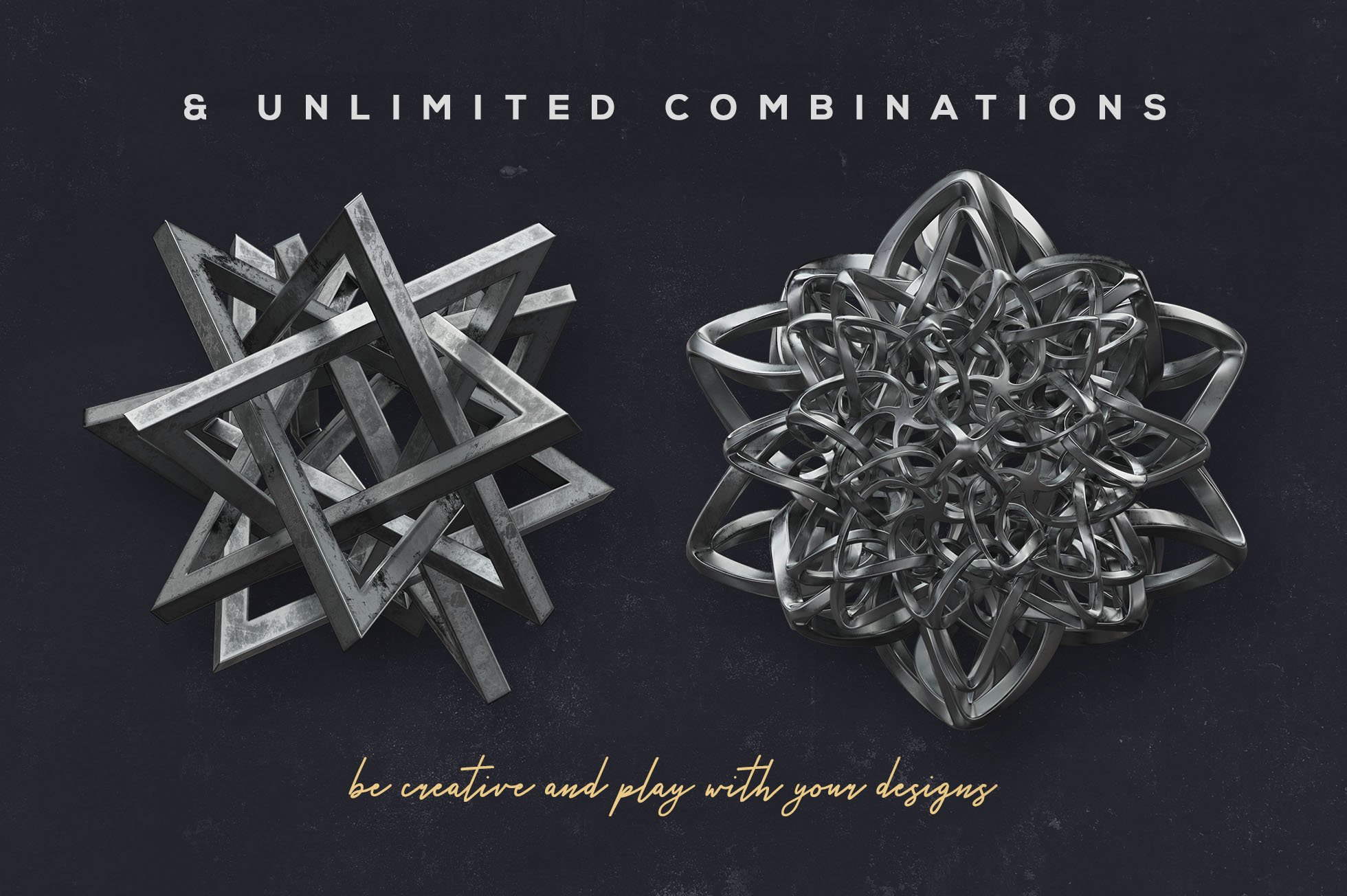 黑金高分辨率抽象未来派科技感科幻3D形状PNG素材 图片素材 sucaiwan.com