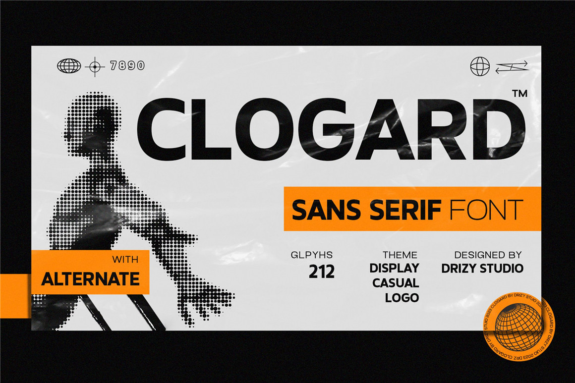 英文字体：时尚潮流都市风宽体粗体杂志海报排版标题LOGO设计无衬线字体包 Clogard 设计素材 sucaiwan.com