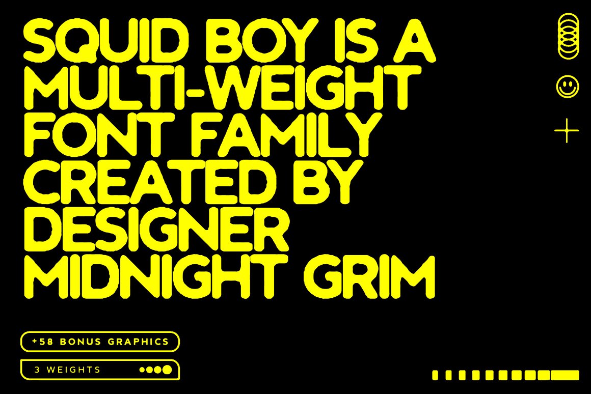 英文字体：大胆复古墨水印染渗色出血海报封面排版字体 Squid Boy - Ink Bleed Sans Serif 设计素材 sucaiwan.com