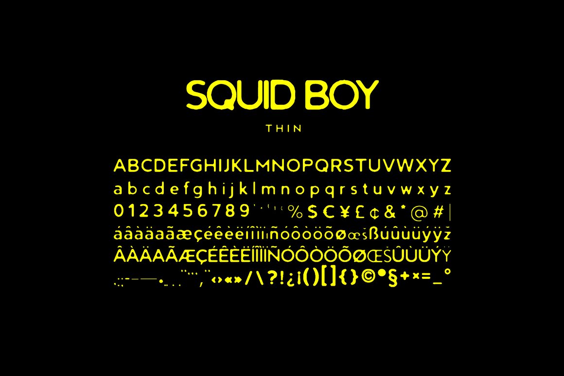 英文字体：大胆复古墨水印染渗色出血海报封面排版字体 Squid Boy - Ink Bleed Sans Serif 设计素材 sucaiwan.com