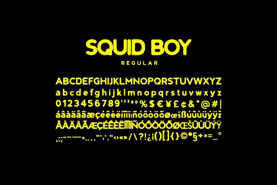 英文字体：大胆复古墨水印染渗色出血海报封面排版字体 Squid Boy - Ink Bleed Sans Serif 设计素材 sucaiwan.com