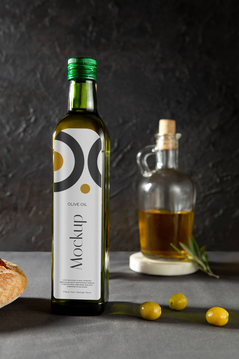 7款植物橄榄油调味油玻璃瓶包装PSD样机素材 样机素材 sucaiwan.com
