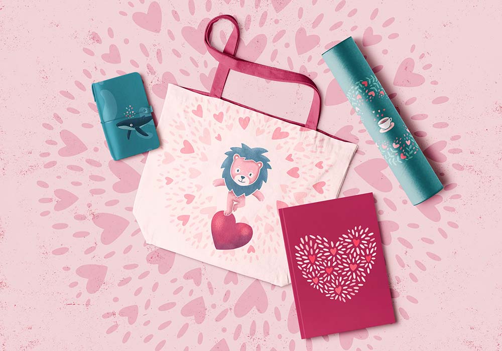 100个情人节卡通图案纹理Procreate笔刷 , sucaiwan.com