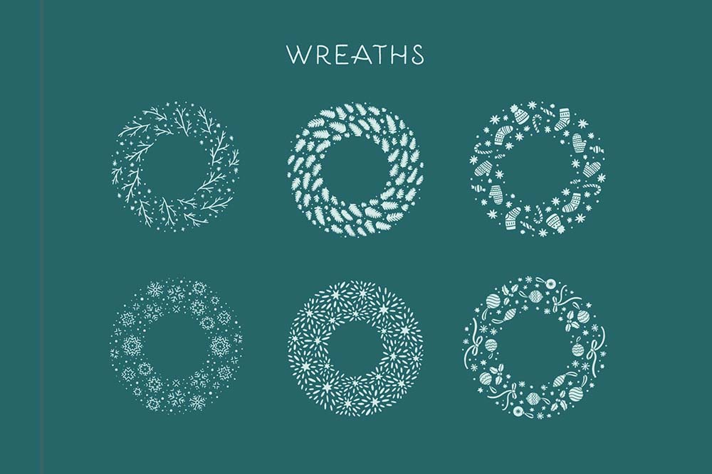 100个圣诞节卡通图案纹理Procreate笔刷 , sucaiwan.com