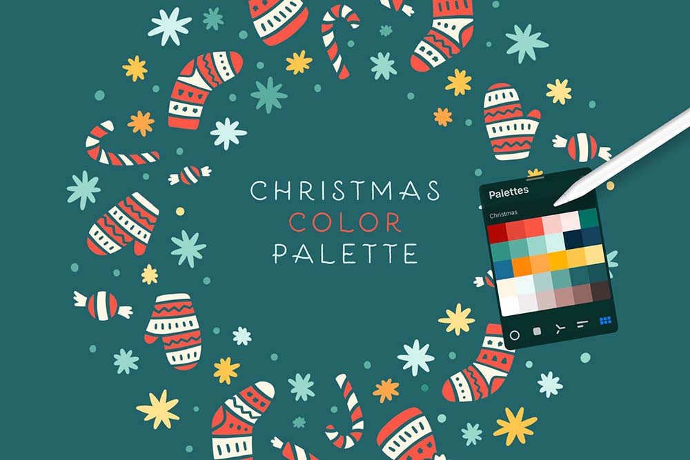 100个圣诞节卡通图案纹理Procreate笔刷 , sucaiwan.com