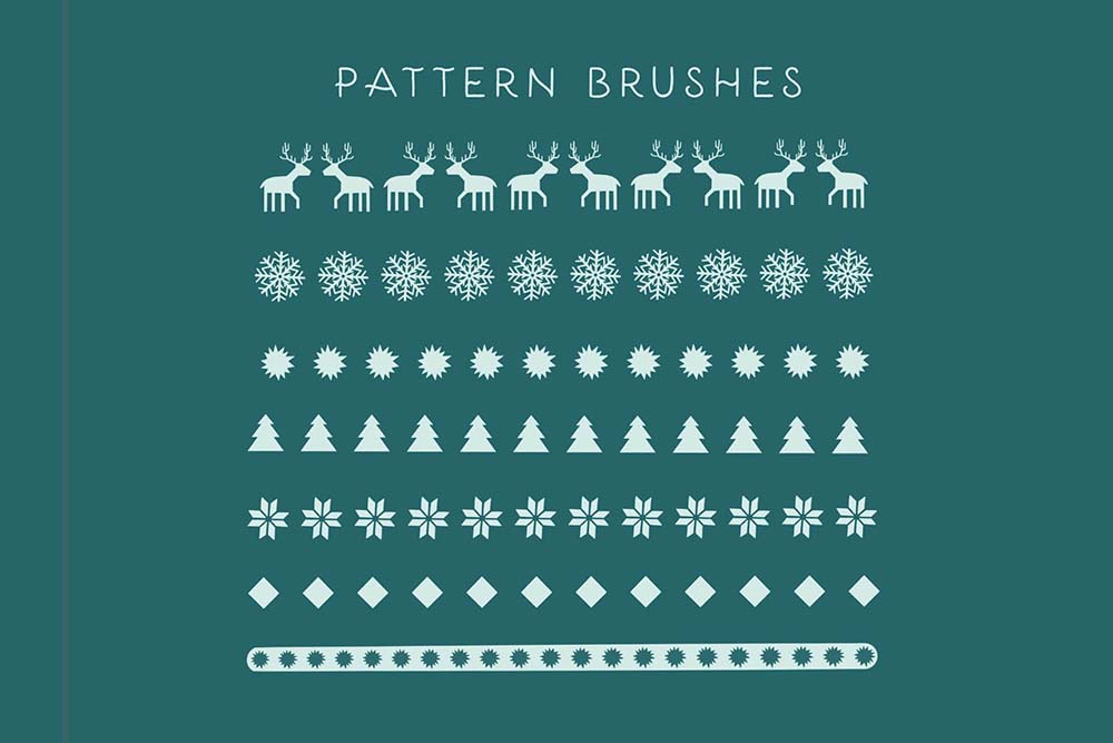 100个圣诞节卡通图案纹理Procreate笔刷 , sucaiwan.com