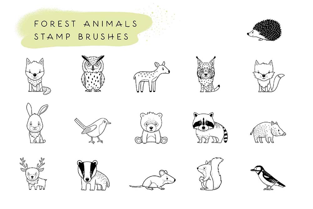 Procreate森林主题绘本笔刷套装 , 第6张-素材湾丨精选海外优质设计素材资源 Procreate森林主题绘本笔刷套装 , sucaiwan.com