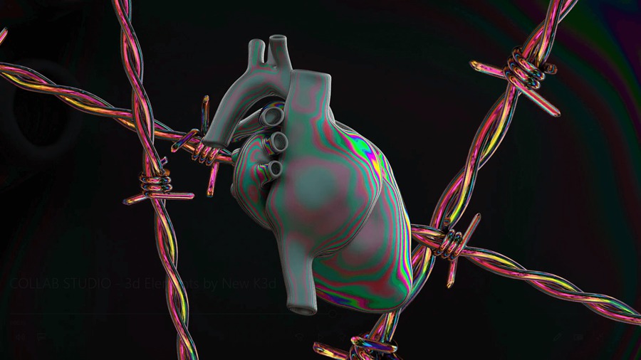 COLLAB STUDIO 36+新潮全息酸性艺术感抽象3D金属渐变物料元素视频素材 3D ELEMENTS 影视音频 sucaiwan.com