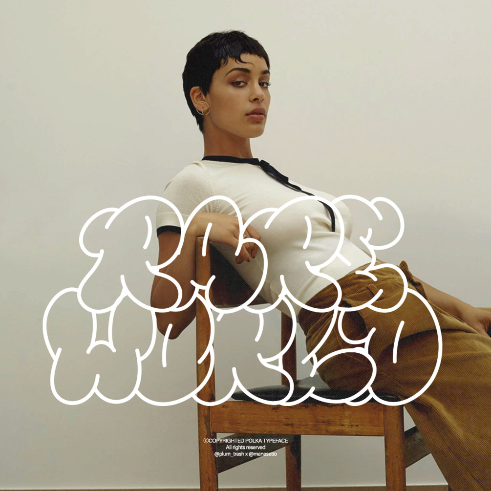 复古Y2K趣味气泡手绘可爱卡通海报排版标题logo徽标手写装饰西文Polka Font 设计素材 sucaiwan.com