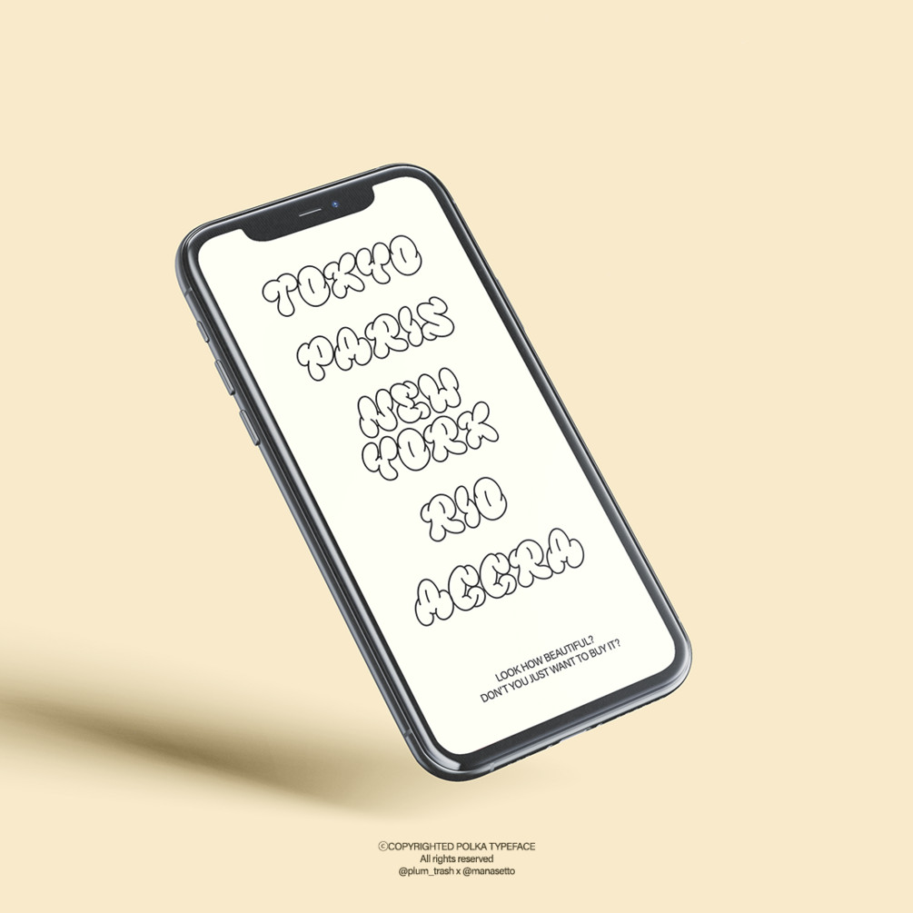 复古Y2K趣味气泡手绘可爱卡通海报排版标题logo徽标手写装饰西文Polka Font 设计素材 sucaiwan.com