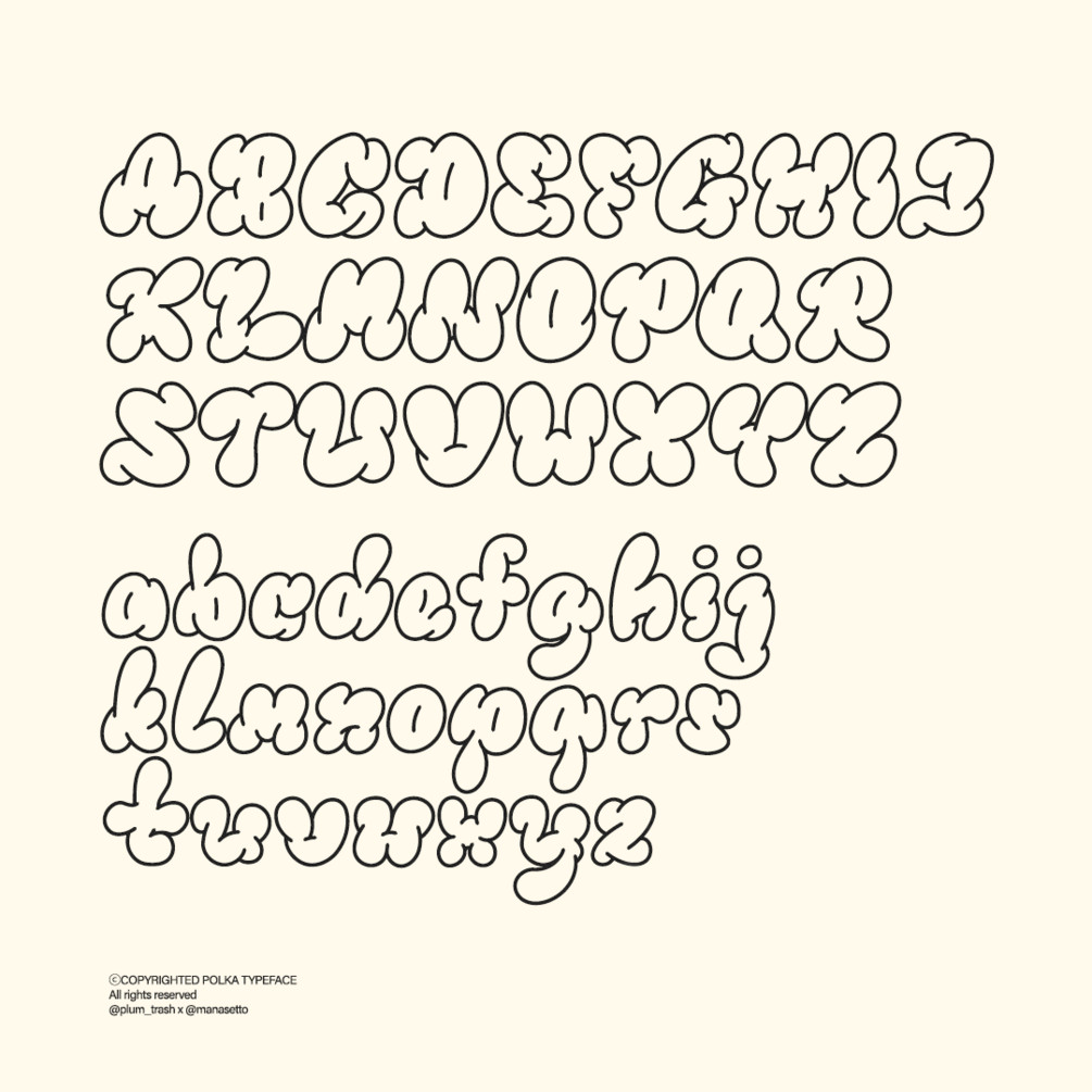 复古Y2K趣味气泡手绘可爱卡通海报排版标题logo徽标手写装饰西文Polka Font 设计素材 sucaiwan.com