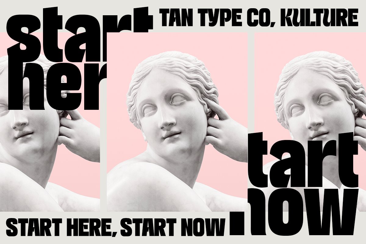 英文字体：复古大胆现代独特挤压杂志紧凑标题无衬线字体 TAN - KULTURE 设计素材 sucaiwan.com