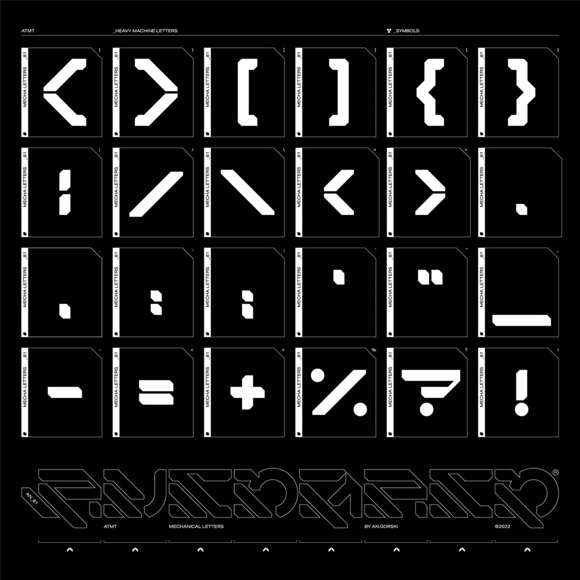 英文字体：赛博朋克未来主义氛围机甲科幻机械形状英文字体 Studio innate Automato 设计素材 sucaiwan.com
