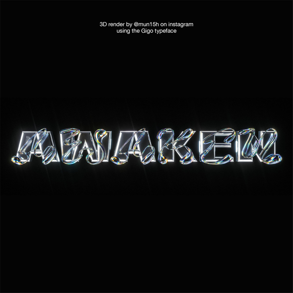 英文字体：复古Y2K抽象液体流体实验性先锋海报标题LOGO设计排版装饰英文字体 Gigo Type 设计素材 sucaiwan.com