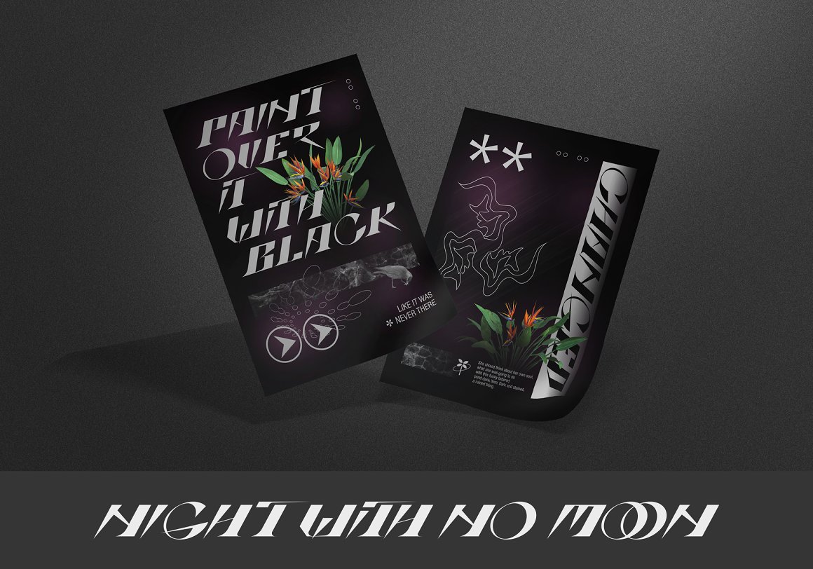 未来科技赛博朋克锋利尖锐杂志排版标题logo设计衬线英文字体 Tronecal – Display Font 设计素材 sucaiwan.com