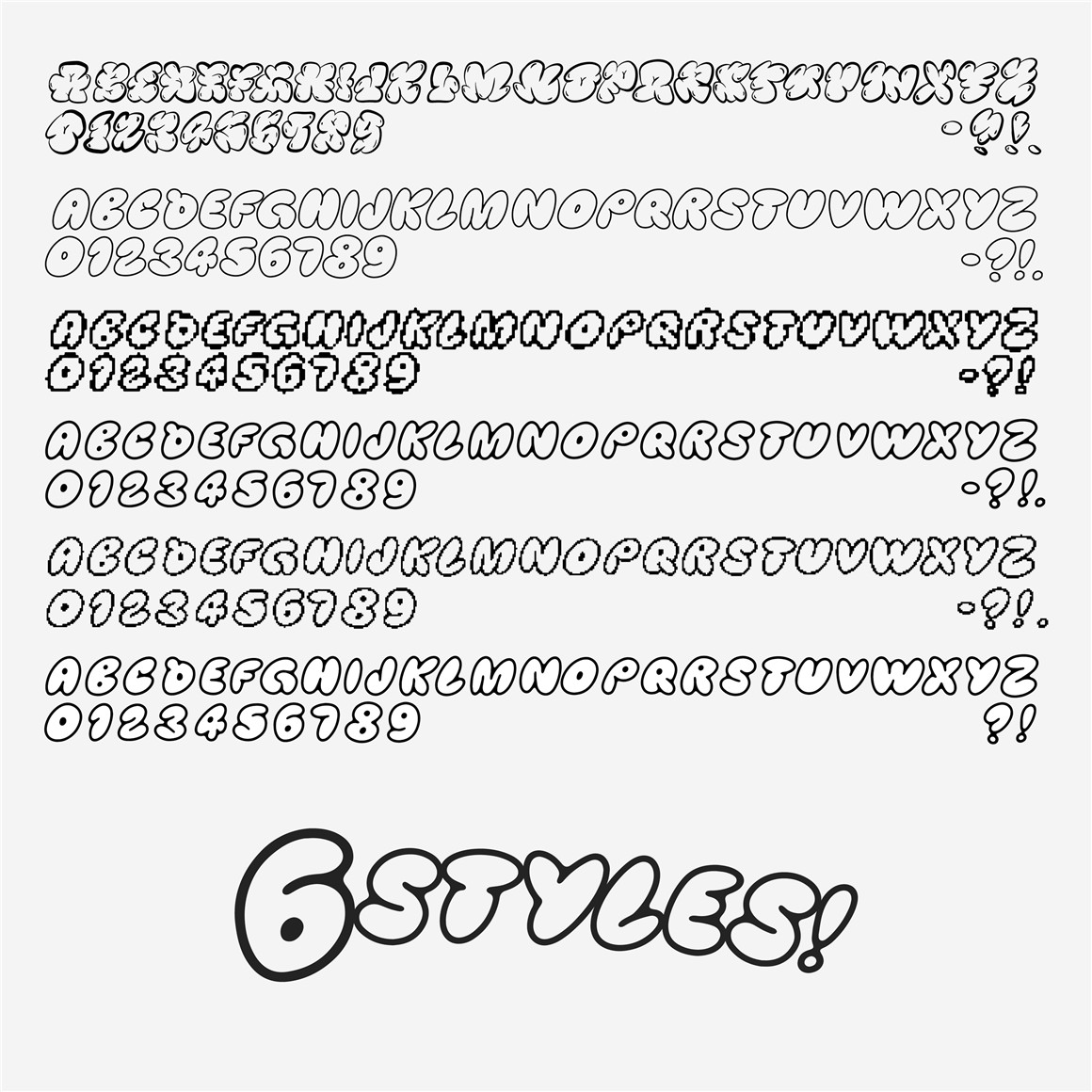 Hvnter 复古趣味Y2K圆润泡泡涂鸦手写插画装饰英文字体包 Plumpelo® Typeface 设计素材 sucaiwan.com