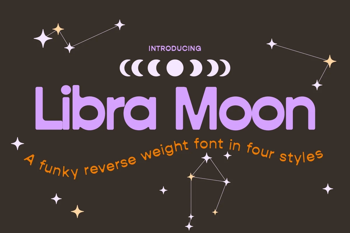 时尚圆角杂志海报LOGO徽标设计PSAI无衬线粗体英文安装包 Libra: A Funky Reverse Weight Font , sucaiwan.com