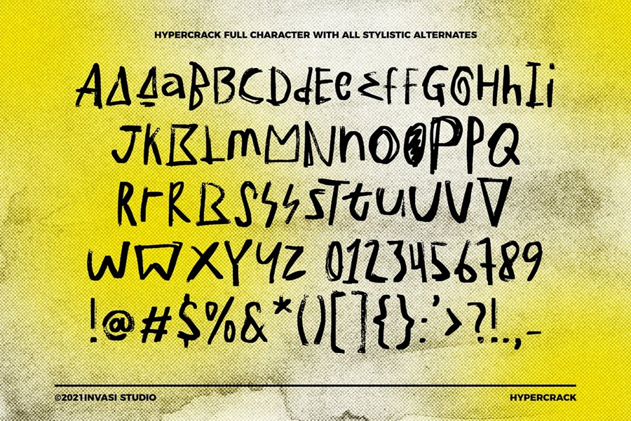 新潮现代趣味手写涂鸦手绘风格大写英文字体 Invasi Studio Scribbles Font 设计素材 sucaiwan.com