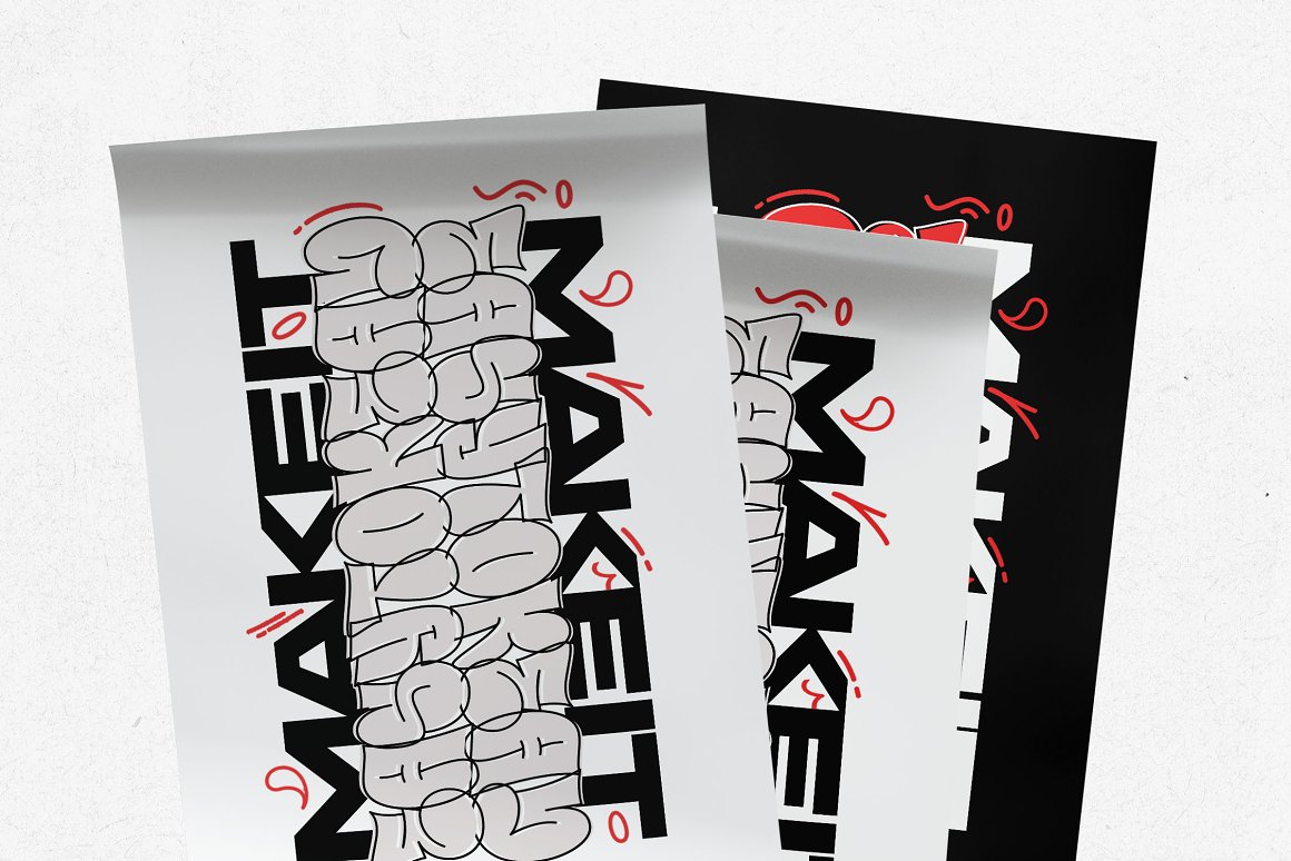 大胆现代艺术泡泡涂鸦复古抽象海报标题logo徽标手写气泡英文字体 Beardvans – Modern Bubble / Balloon Graffiti Font 设计素材 sucaiwan.com