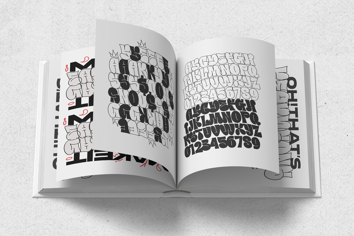 大胆现代艺术泡泡涂鸦复古抽象海报标题logo徽标手写气泡英文字体 Beardvans – Modern Bubble / Balloon Graffiti Font 设计素材 sucaiwan.com