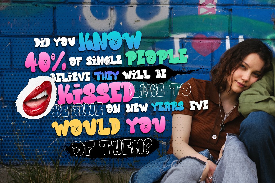 英文字体：大胆时髦复古手绘泡泡涂鸦品牌包装字体 Hidebeast 设计素材 sucaiwan.com