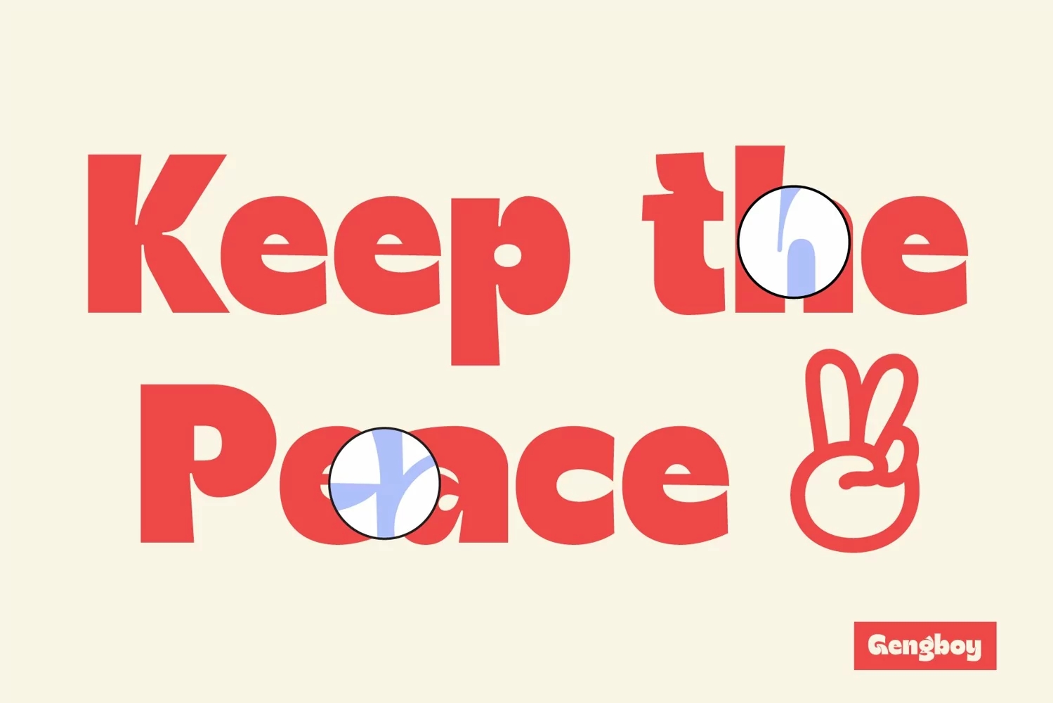 英文字体：独特卡通童趣俏皮贴纸标签海报包装标题LOGO徽标设计PS粗体字体 Gengboy Display Typeface – Hitype 设计素材 sucaiwan.com